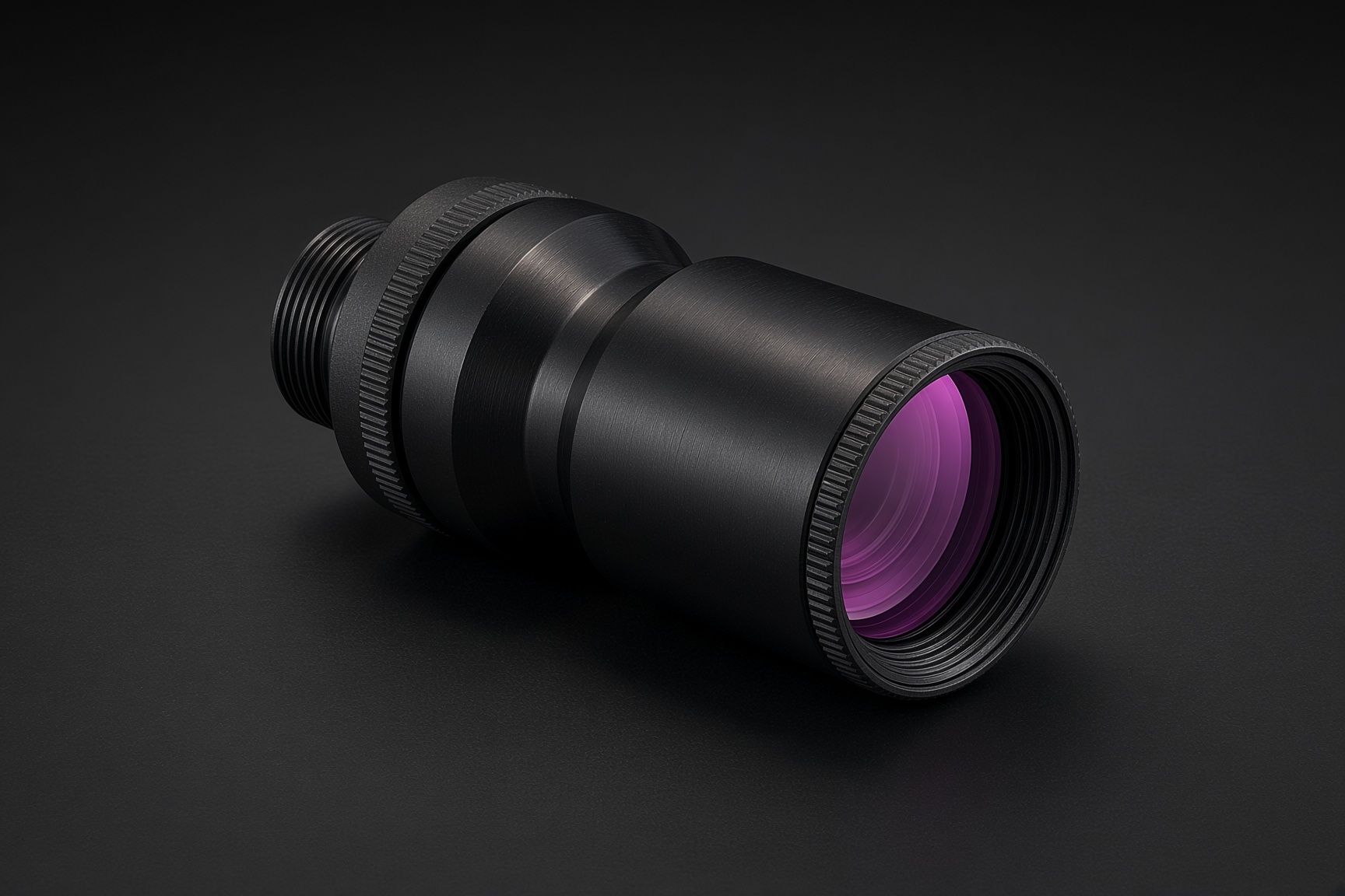 ME-T170, šikmý pohled na tubus, přední člen a C-mount závit